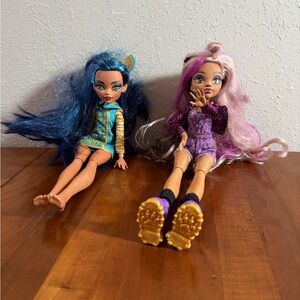 Lot of 2 Monster High Dolls 2021 Mattel Cleo De Nile Clawdeen Wolf With Outfit
